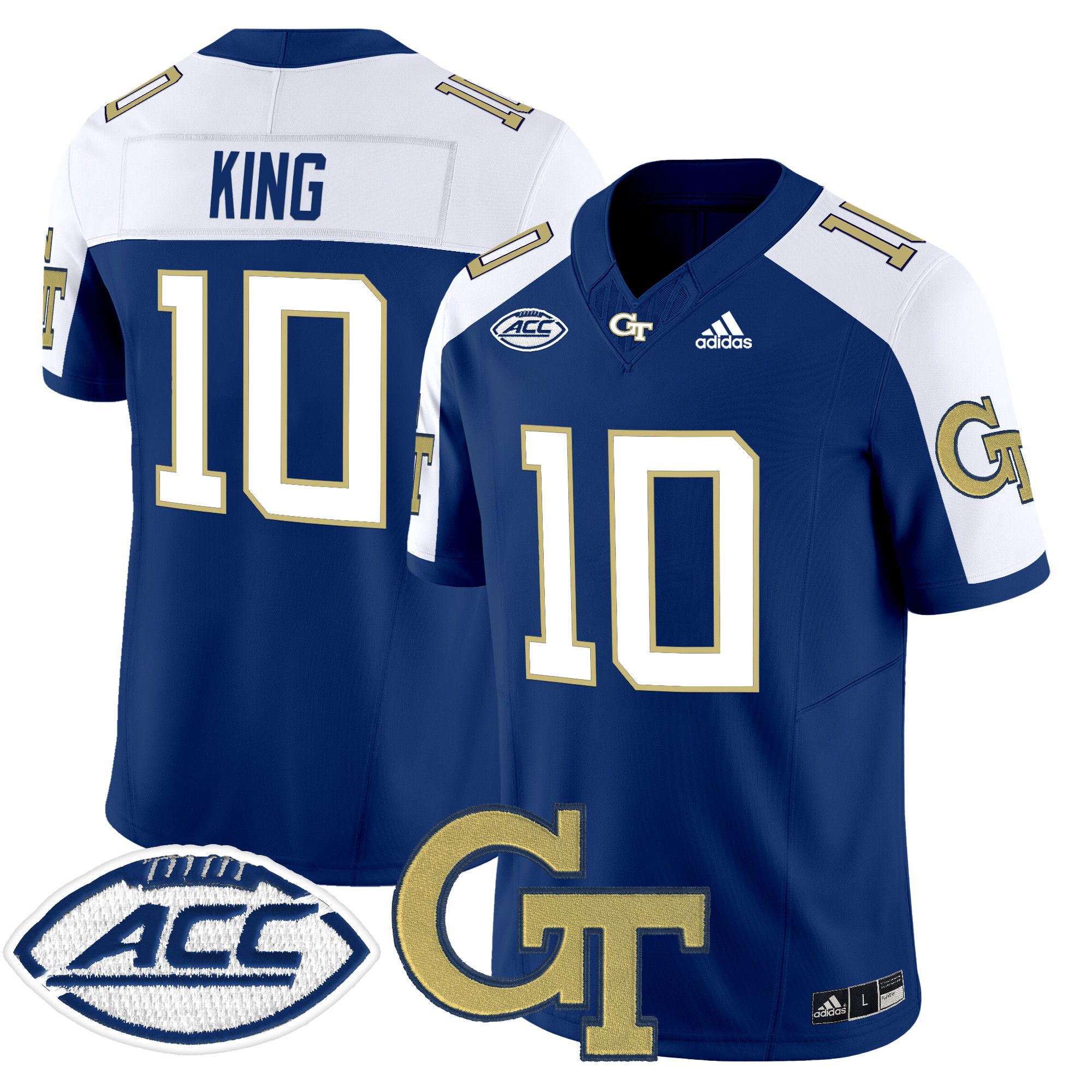 Men Georgia Tech #10 King Blue Asidas 2024 Vapor Limited NCAA Jersey->more ncaa teams->NCAA Jersey